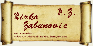 Mirko Zabunović vizit kartica